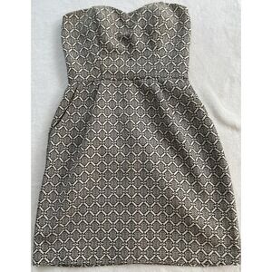 Miami usa strapless black white dress fit flare mini size small‎